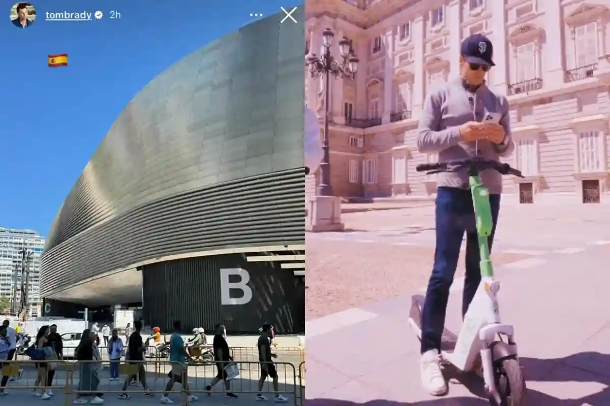 Tom Brady ne peut pas trouver de voiture à Madrid et monte un scooter dans les rues pour se rendre au Bernabeu