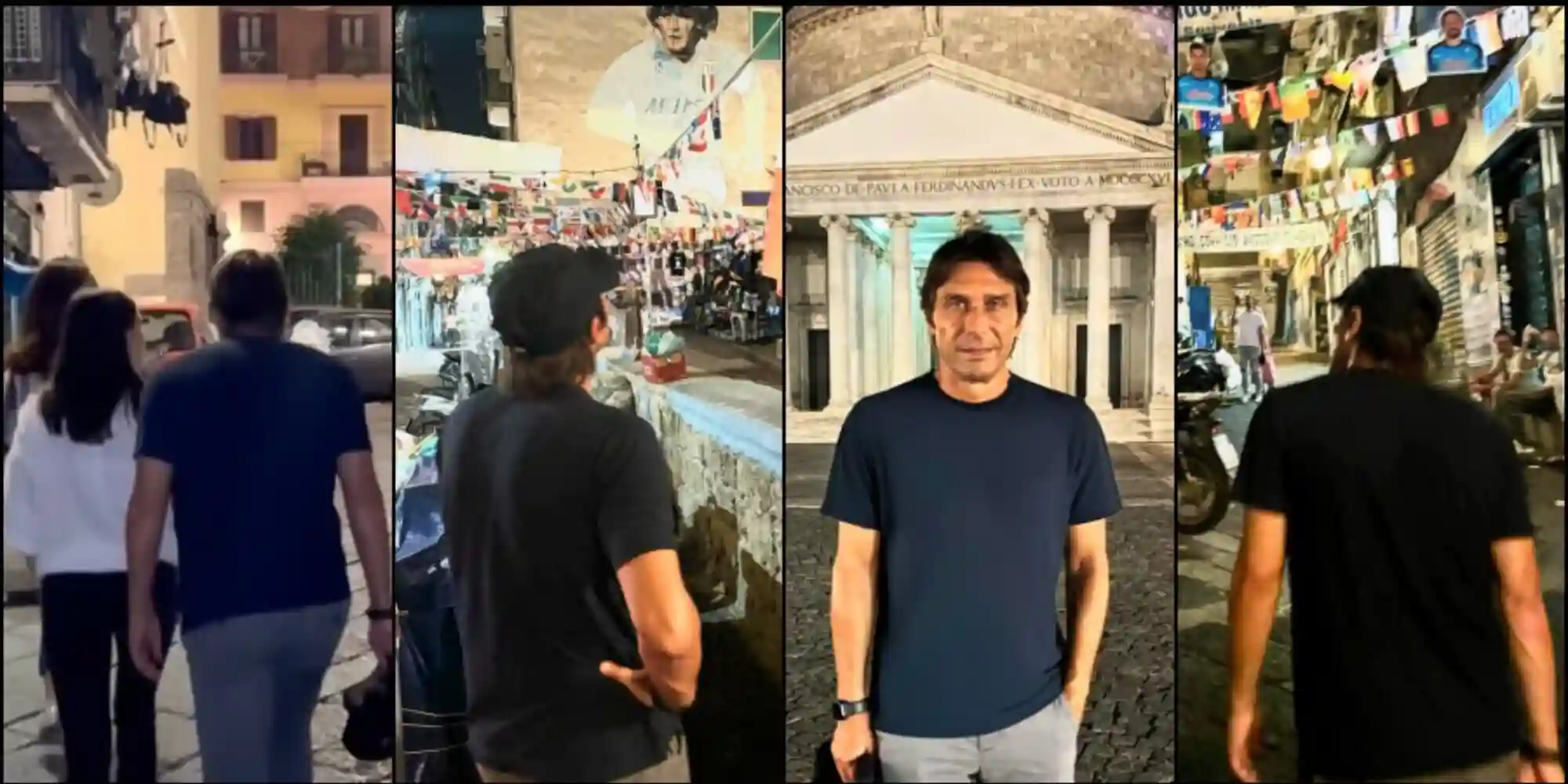 Conte, Naples et Maradona's Mural: La visite secrète montrée sur les réseaux sociaux