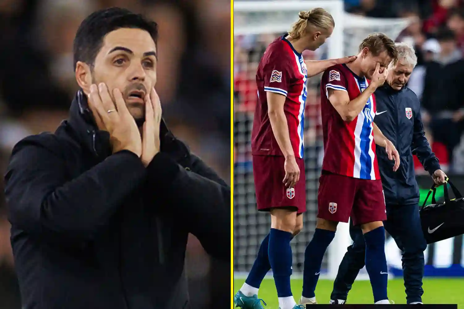 Arsenal a un cauchemar international de pause alors que Martin Odegaard est emporté par la douleur quelques jours avant le Derby du nord de Londres