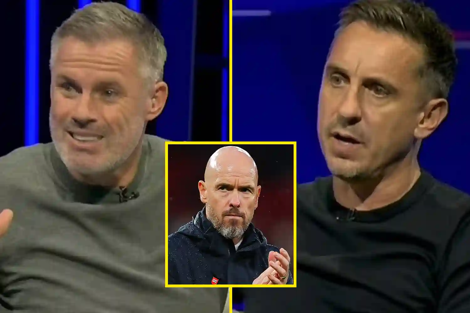 Jamie Carragher ne peut pas résister à la fouille à Gary Neville après l'explosion des joueurs de Manchester United