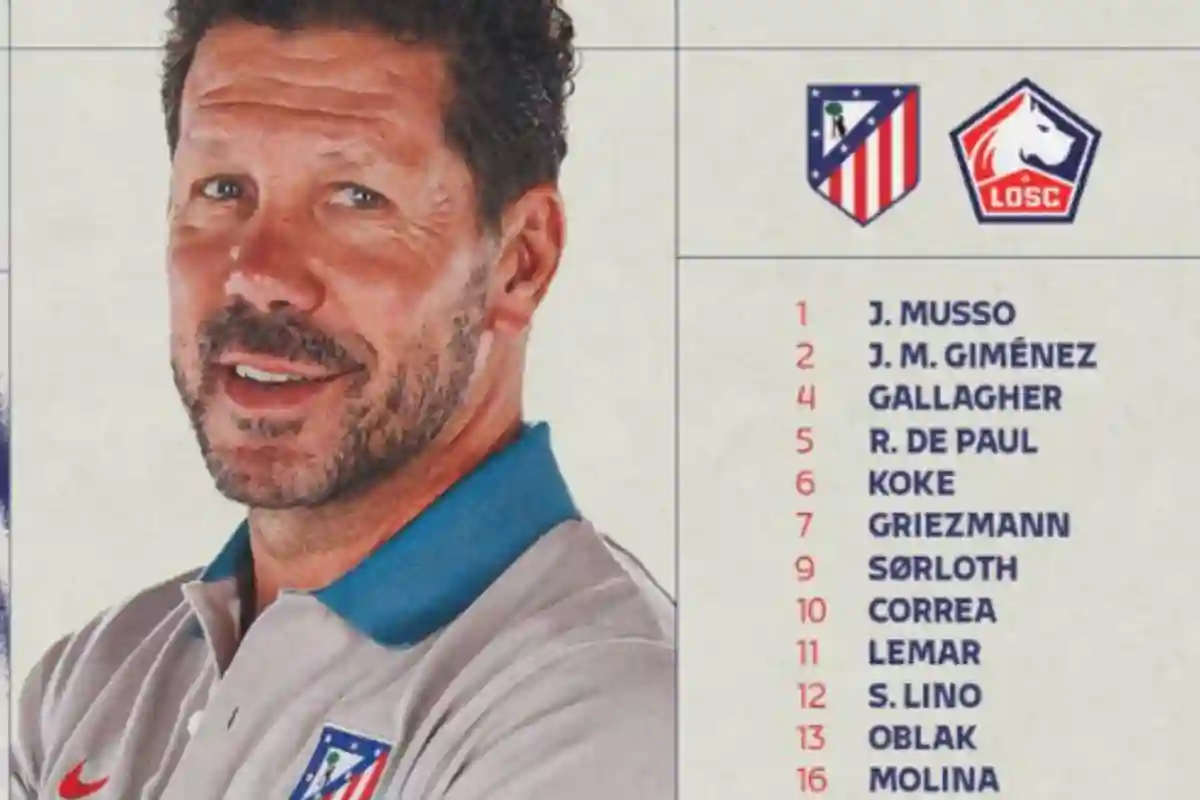 Atlético de Madrid: Simeone, avec ce qui était attendu à la Lille