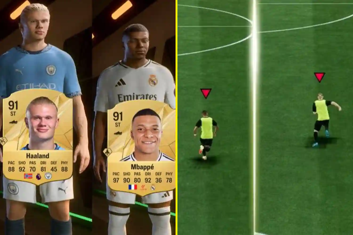 La simulation EA FC 25 montre qui est un attaquant le plus rapide entre Erling Haaland et Kylian Mbappe