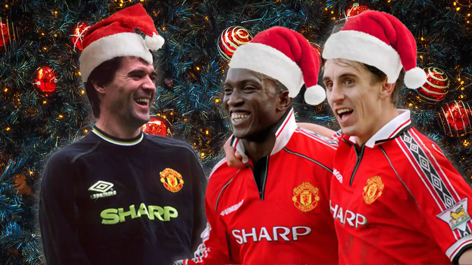 Gary Neville a eu des ennuis pour la fête de Noël «Crazy» de Manchester United qui a vu Dwight Yorke jouer le tour de fête avant le discours Epic Roy Keane