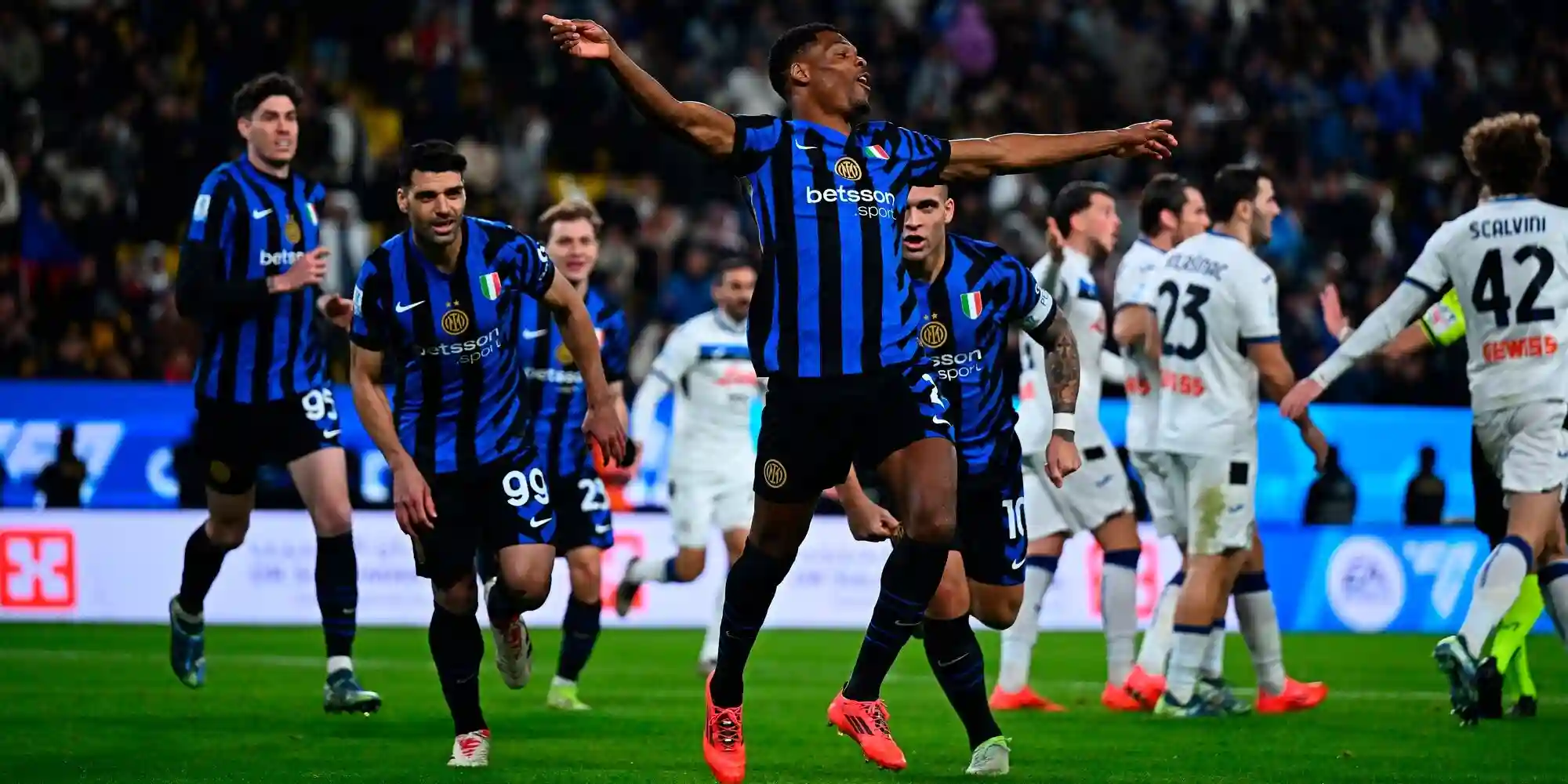 Super Cup, Inter in the Final: 2-0 à Atalanta, Dumfries a asphalé le chiffre d'affaires du halètement