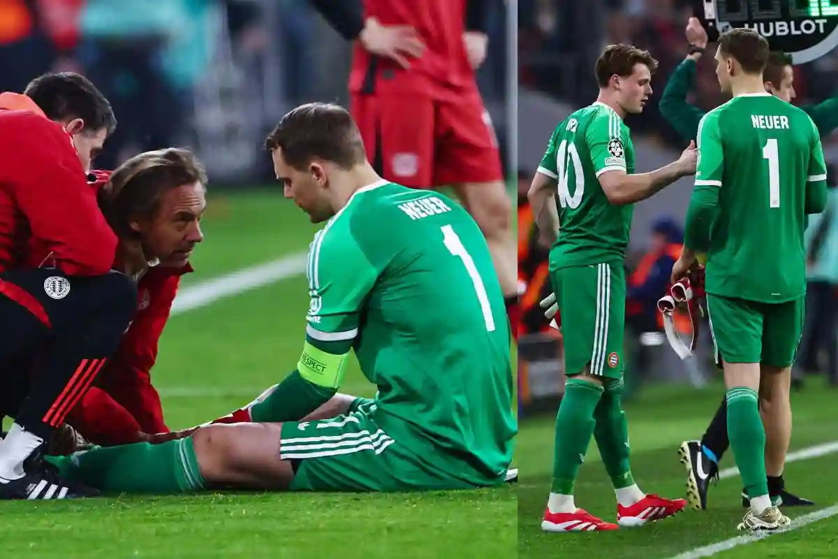 Neuer est blessé en célébrant un objectif et Ulreich doit changer et sortir des tribunes au banc en match complet!